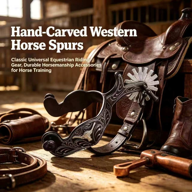 Riding Gear - Éperons de cheval occidentaux sculptés à