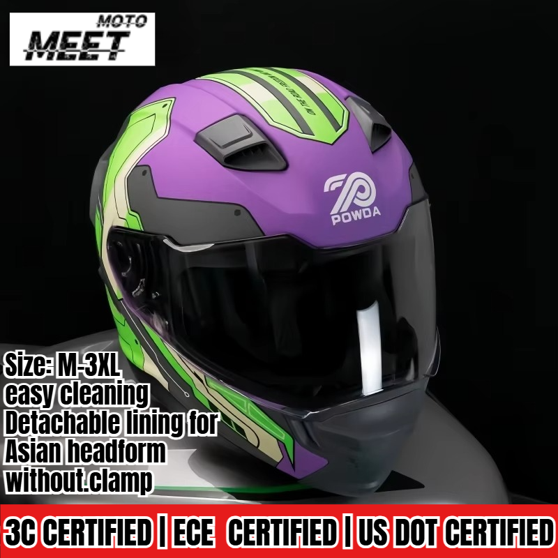 Dual Visor Motorcycle Racing Helmet - Casque de moto intégral unisexe, certifié