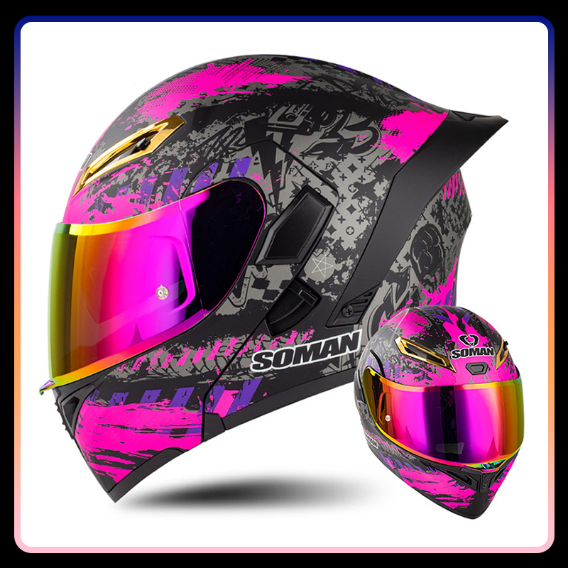 Full Face Motorcycle Helmet With Bluetooth - Hommes femmes casques de Moto casque