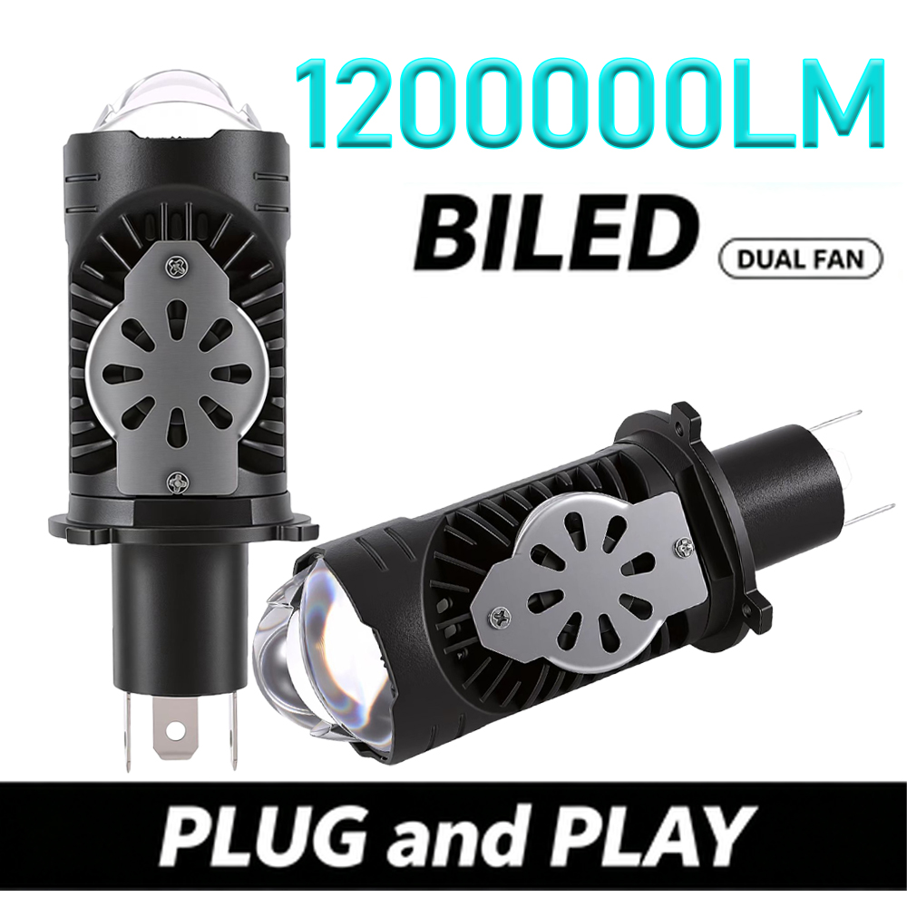 Universal Motorcycle Led Headlight Projector - Ampoules LED Bi H4 CANBUS pour
