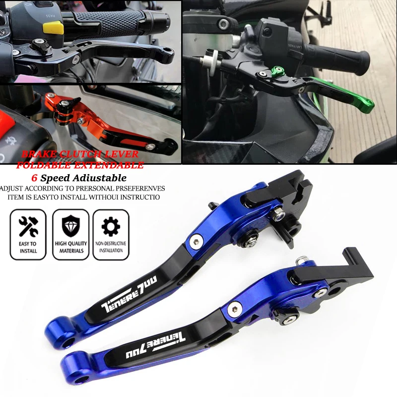 Cnc Aluminum Adjustable Brake Clutch Levers - Compatible avec Tenere 700/World Raid XTZ700/SP