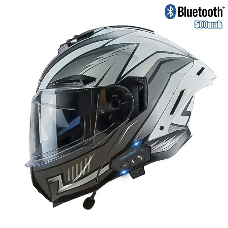 Casque de moto rabattable avec - Full Face Motorcycle Helmet With Bluetooth avis et prix