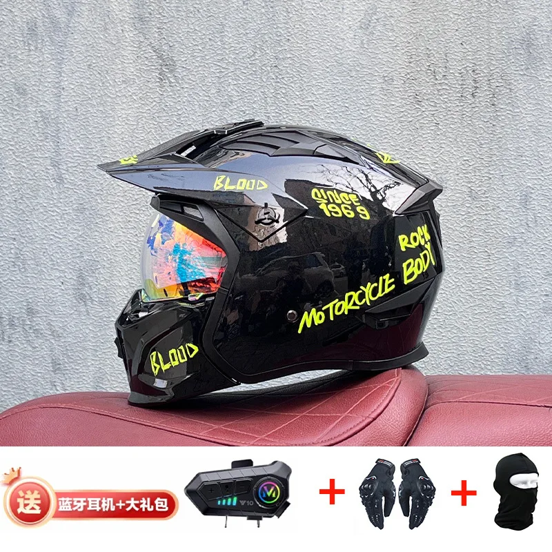 Orz-Casque de moto tout-terrai - Full Face Motorcycle Helmet With Bluetooth avis et prix