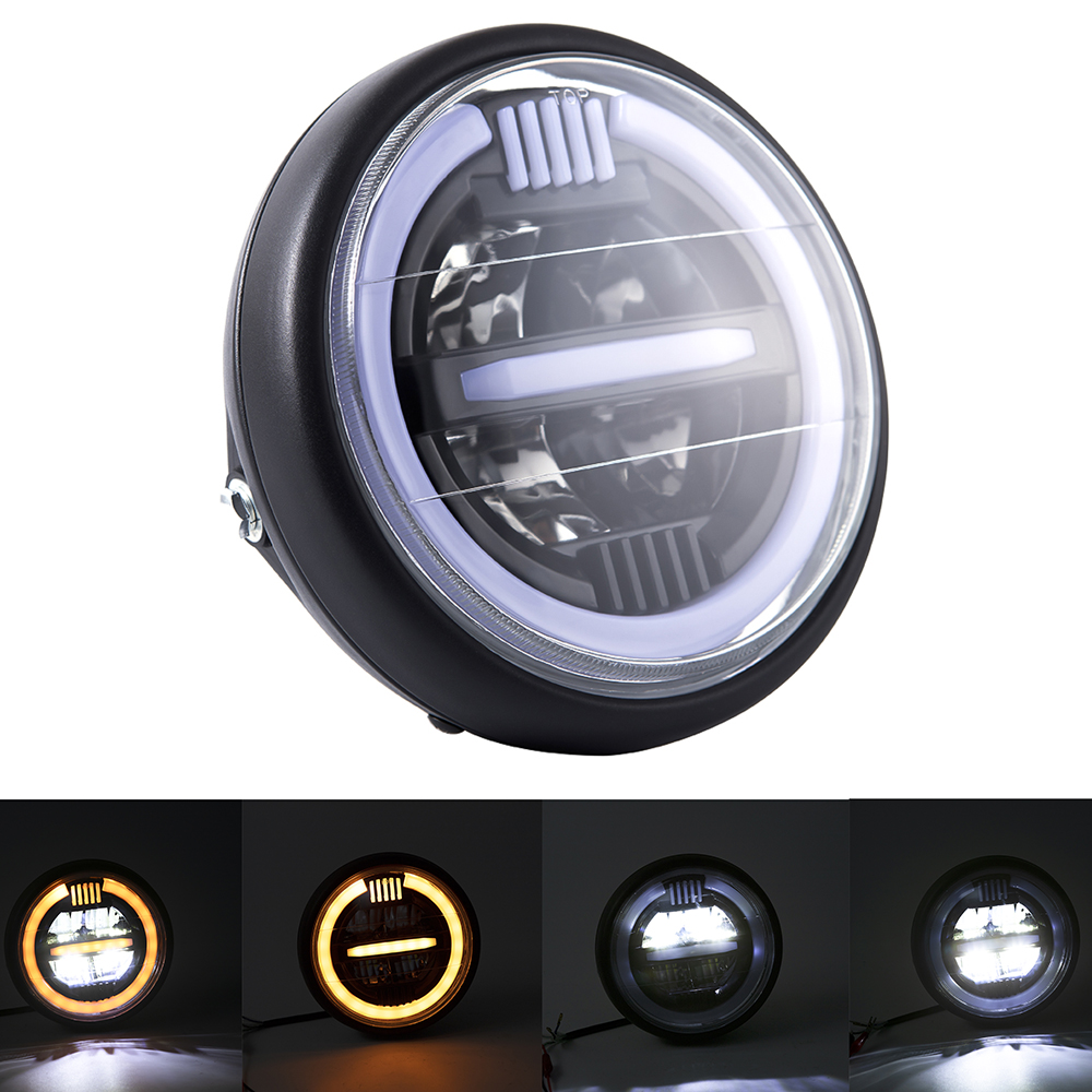 Phare de moto universel DRL H4 - Universal Motorcycle Led Headlight Projector avis et prix