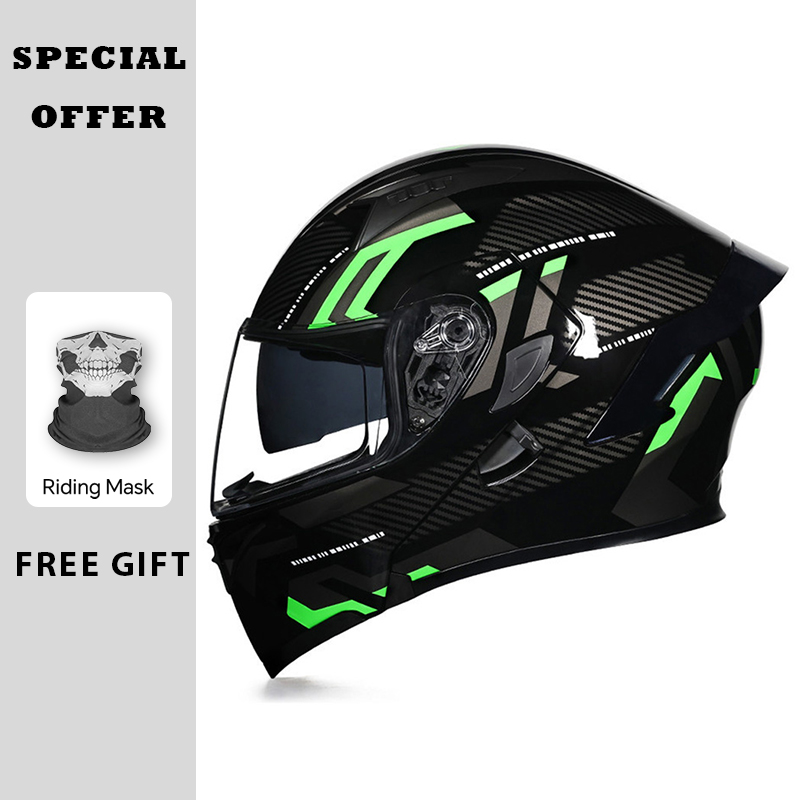 Casque de Moto rabattable appr - Dual Visor Motorcycle Racing Helmet avis et prix