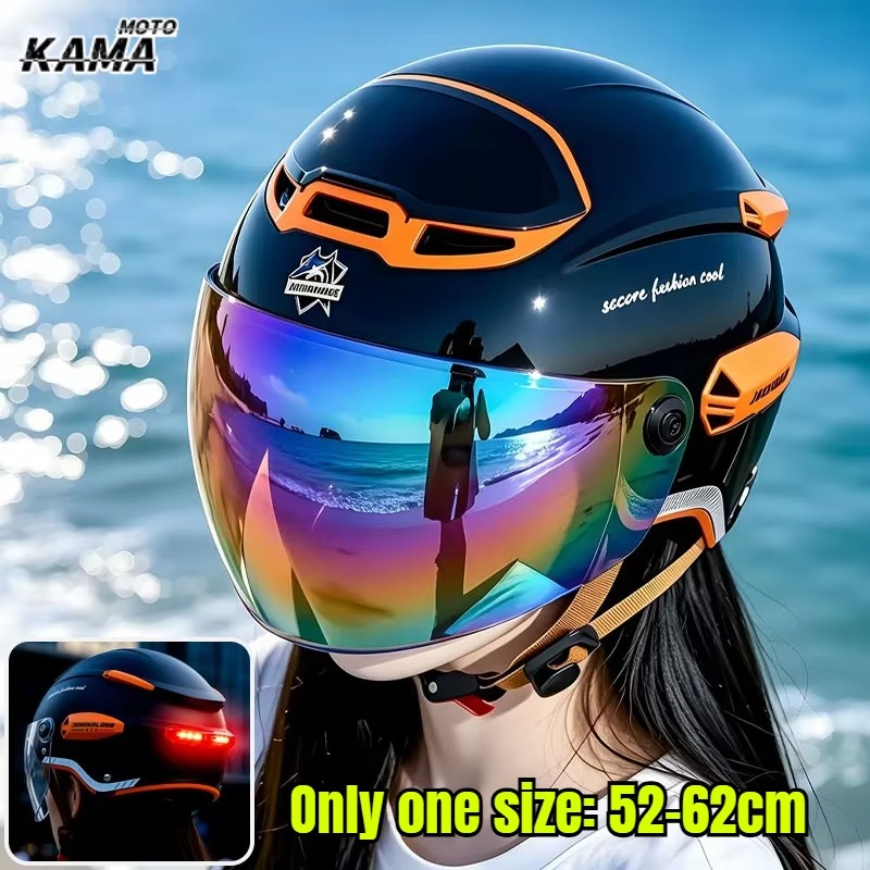 Casque de moto vintage d'été r - Dual Visor Motorcycle Racing Helmet avis et prix