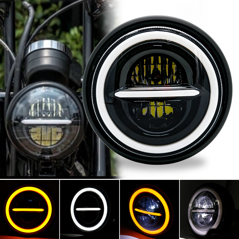 Phare rond universel pour moto - Universal Motorcycle Led Headlight Projector avis et prix